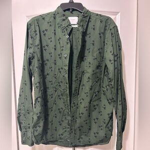 Billy Reid Olive Patterned Shirt Jacket